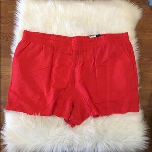 Apt 9 XXL red mid rise challis shorts NWT front pockets elastic waist